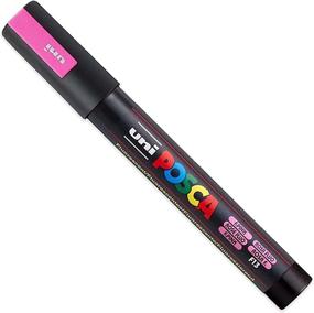 img 2 attached to 🎨 POSCA Fluorescent Paint Marker Set - PC-5M - Pack of 4 - in Wallet