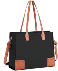 img 4 attached to Woman Laptop Tote Bag Black