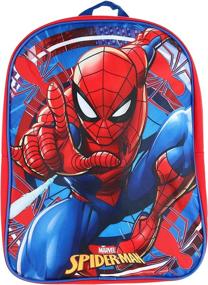 img 3 attached to Spiderman School Backpack in Red and Blue - Perfect for Marvel Fans!