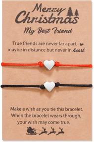 img 4 attached to 🤝 Shonyin Pinky Promise Bracelet Set For BFFs: Couple, Long Distance, Matching Bracelets - Birthday Jewelry Gift For Him, Her, Men, Women, Teens