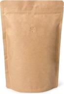 ☕ 50-pack of 500g (16oz / 1lb) kraft paper stand-up zipper pouches with valve for coffee packaging логотип