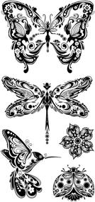 img 1 attached to Inkadinkado 5pc Butterfly Clear Stamp Set for Arts, Crafts, and DIY Projects