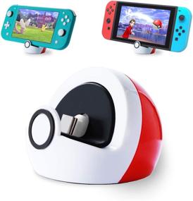 img 4 attached to ⚡️ Antank Tiny Charging Stand: Portable Type-C Dock Station for Nintendo Switch and Switch Lite/Switch OLED - White & Red