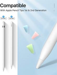 img 3 attached to 💡 МоKo 10 шт. Крышки-наконечники для карандаша для iPad - Совместимы с Apple Pencil 1-го поколения/2-го поколения, Силиконовый легкий защитный чехол с антипроскальзывающим эффектом для рисования/письма, Многоцветные наконечники