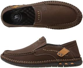img 3 attached to CAMEL CROWN Loafers Leather Flexible Men's Shoes in Loafers & Slip-Ons