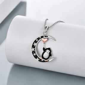 img 3 attached to 🐧 SEO-Optimized Sterling Silver YFN Penguin Necklace - Perfect Gift for Christmas, Mother, Daughter, Sister, Girls - Featuring Snowflake and Crescent Moon Penguins