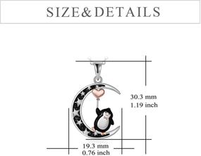 img 1 attached to 🐧 SEO-Optimized Sterling Silver YFN Penguin Necklace - Perfect Gift for Christmas, Mother, Daughter, Sister, Girls - Featuring Snowflake and Crescent Moon Penguins