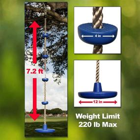 img 2 attached to 🌳 Climbing Rope Tree Swing with Platforms and Disc Swings Seat: Perfect Outdoor Playground Swingset for Kids - Includes Carabiner and Tree Strap