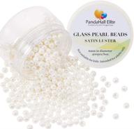 400pcs 6mm satin luster glass pearl beads - tiny round loose spacer beads for jewelry making, ideal for earrings, bracelets, necklaces - anti-flash white (ph pandahall) logo