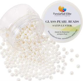 img 4 attached to 400Pcs 6mm Satin Luster Glass Pearl Beads - Tiny Round Loose Spacer Beads for Jewelry Making, Ideal for Earrings, Bracelets, Necklaces - Anti-Flash White (PH PandaHall)