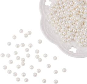 img 1 attached to 400Pcs 6mm Satin Luster Glass Pearl Beads - Tiny Round Loose Spacer Beads for Jewelry Making, Ideal for Earrings, Bracelets, Necklaces - Anti-Flash White (PH PandaHall)