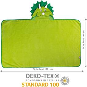 img 1 attached to 🦖 Little Tinkers World Premium Dinosaur Hooded Towel for Kids - Extra Large, Ultra Soft 100% Cotton Bath Towel with Hood for Boys & Girls