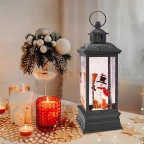 img 1 attached to Christmas Snowman Lantern Snow Globe: Musical Lighted Xmas Decoration for Kids & Adults - USB/Battery Operated with Spinning Water Glitter