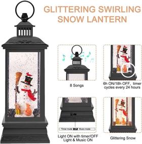 img 3 attached to Christmas Snowman Lantern Snow Globe: Musical Lighted Xmas Decoration for Kids & Adults - USB/Battery Operated with Spinning Water Glitter