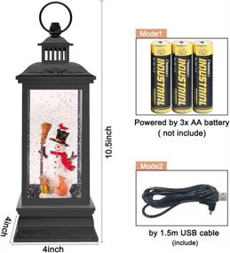 img 2 attached to Christmas Snowman Lantern Snow Globe: Musical Lighted Xmas Decoration for Kids & Adults - USB/Battery Operated with Spinning Water Glitter