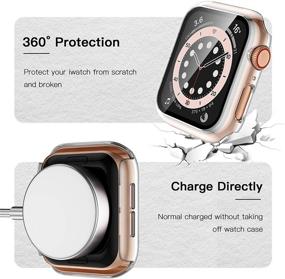 img 1 attached to Набор чехла и защитного экрана GEAK 38 мм для Apple Watch, полностью закрывающийся жесткий бампер из ПК для iWatch SE Series 3/2/1, включает 4 штуки в черном, прозрачном, разноцветном и розово-розовом цветах - совместим с женщинами и мужчинами.