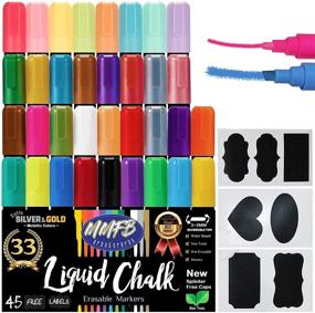 img 4 attached to 🎨 MMFB Arts & Crafts Chalk Markers - Erasable Paint Pens with Chalkboard Labels - Neon, Metallic & Pastel Colors