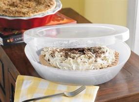 img 1 attached to 🥧 Stay Fresh Hinged Lid Pie Keeper - Universal Plastic Storage Container