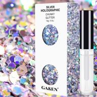 ✨ sparkling silver holographic chunky glitter for festivals & parties -includes 14g glitter in different shapes, quick dry primer gel (5ml) logo