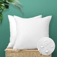 🌼 otostar outdoor throw pillow inserts - pack of 2 water resistant cushion inner pads for patio garden decor - 18x18 inch white waterproof pillow inserts logo