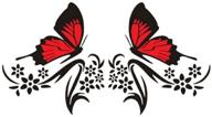 🦋 women's practisol car decals - set of butterfly and flower stickers; vinyl graphics for car/suv side hood; universal scratch-resistant hidden car sticker (black) logo