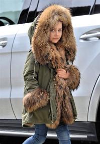 img 3 attached to 🧥 Warm Hooded Parka Jacket with Thicken Fur Lining for 6-13 Year Olds - Tiptupu Kids Unisex Winter Coat