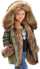 img 4 attached to 🧥 Warm Hooded Parka Jacket with Thicken Fur Lining for 6-13 Year Olds - Tiptupu Kids Unisex Winter Coat