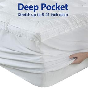 img 2 attached to 🛏️ EASELAND Queen Size Mattress Pad Pillow Top Mattress Cover - Quilted Fitted Mattress Protector with Extra Thickness - Cotton Top - Deep Pocket Mattress Topper (60x80 Inches)