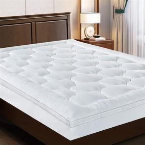 img 4 attached to 🛏️ EASELAND Queen Size Mattress Pad Pillow Top Mattress Cover - Quilted Fitted Mattress Protector with Extra Thickness - Cotton Top - Deep Pocket Mattress Topper (60x80 Inches)