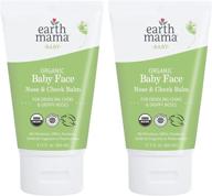 👶 earth mama organic baby face nose and cheek balm: natural petroleum jelly alternative for dry skin - 2oz (2-pack) logo