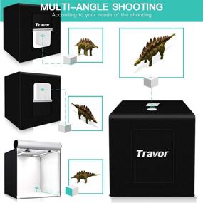 img 3 attached to 📸 Travor Photo Studio Light Box 24 x 24 inch - Dimmable Lighting Kit for Photography with LED Lights, Portable Bag, and 4 Color Backdrops (White, Black, Red, Blue)