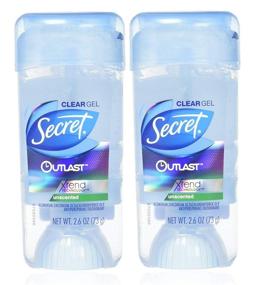 img 3 attached to Stay Odor-Free All Day with Secret Outlast XTEND 🌸 Clear Gel Antiperspirant & Deodorant - Unscented, 2.6 Oz (2 Pack)