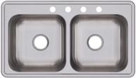 upgrade your kitchen with the elkay dse233194 dayton equal double bowl drop-in stainless steel sink logo