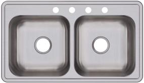 img 4 attached to Upgrade Your Kitchen with the Elkay DSE233194 Dayton Equal Double Bowl Drop-in Stainless Steel Sink