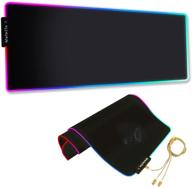 🖱️ большая расширенная rgb-игровая коврик для мыши с 12 режимами подсветки - водонепроницаемый антискользящий компьютерный коврик xxl для геймеров - черный (31.5x11.8 дюймов, 800x300 мм) логотип