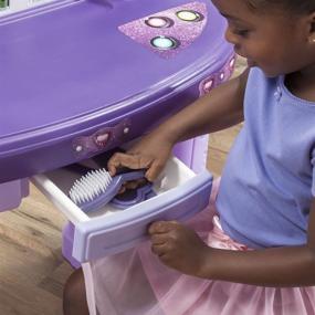 img 2 attached to Step2 Pretty &amp; Posh Vanity for Kids, Pretend Play Vanity Set with Stool, Purple
