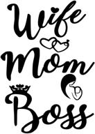 ur impressions black wife-mom-boss vinyl sticker: perfect car, truck, 🚗 suv, van, wall, window, laptop decor - black, 5.5 x 4.4 inch. logo