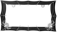🕷️ high-quality chrome and black spider web style license plate frame with 2 holes - gg grand general 60468 logo