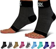 🧦 sb sox plantar fasciitis compression socks (1 pair) for women & men - best ankle socks for plantar fasciitis relief, arch support, and foot/heel pain - everyday use (black, medium) логотип