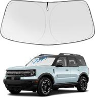 🌞 foldable sunshade protector - custom fit 2021 ford bronco sport accessories - upgraded front windshield sun shade logo