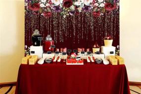 img 2 attached to 🌺 Funnytree 7x5ft Burgundy Red Flowers Backdrop: Golden Glitter Floral Theme for Memorable Birthday Parties, Bridal Showers, Weddings, and More!
