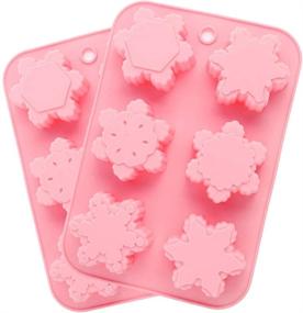 img 3 attached to 🧊 CHICHIC 2-Pack Snowflake Silicone Soap Molds for Handmade Soaps, Baking, Cake, Biscuit, Chocolate, Ice Cube, Craft, Pudding & Jello - 6 Cavity DIY Mold