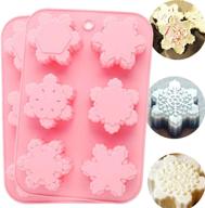 🧊 chichic 2-pack snowflake silicone soap molds for handmade soaps, baking, cake, biscuit, chocolate, ice cube, craft, pudding & jello - 6 cavity diy mold logo