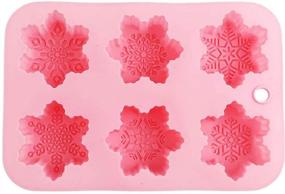 img 2 attached to 🧊 CHICHIC 2-Pack Snowflake Silicone Soap Molds for Handmade Soaps, Baking, Cake, Biscuit, Chocolate, Ice Cube, Craft, Pudding & Jello - 6 Cavity DIY Mold