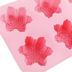 img 1 attached to 🧊 CHICHIC 2-Pack Snowflake Silicone Soap Molds for Handmade Soaps, Baking, Cake, Biscuit, Chocolate, Ice Cube, Craft, Pudding & Jello - 6 Cavity DIY Mold