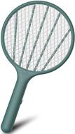 electric bug zapper racket 3000volt - handheld mosquito fly killer, indoor & outdoor pest control (blackish green) logo
