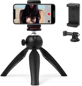 img 4 attached to Polarduck Mini Tripod: Versatile Stand for iPhone, Android, Webcam & Projector, with Universal Phone & GoPro Mounts
