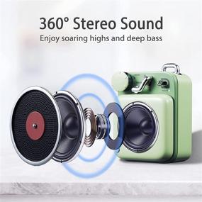 img 3 attached to MUZEN винтажный Bluetooth-динамик: портативный беспроводной динамик с громким звуком и стерео-звуком - мятный зеленый