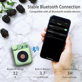 img 2 attached to MUZEN винтажный Bluetooth-динамик: портативный беспроводной динамик с громким звуком и стерео-звуком - мятный зеленый