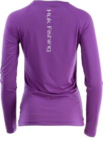 img 1 attached to Huk Women's Pursuit Performance Shirt with Sun Protection, Dahlia, Size Medium